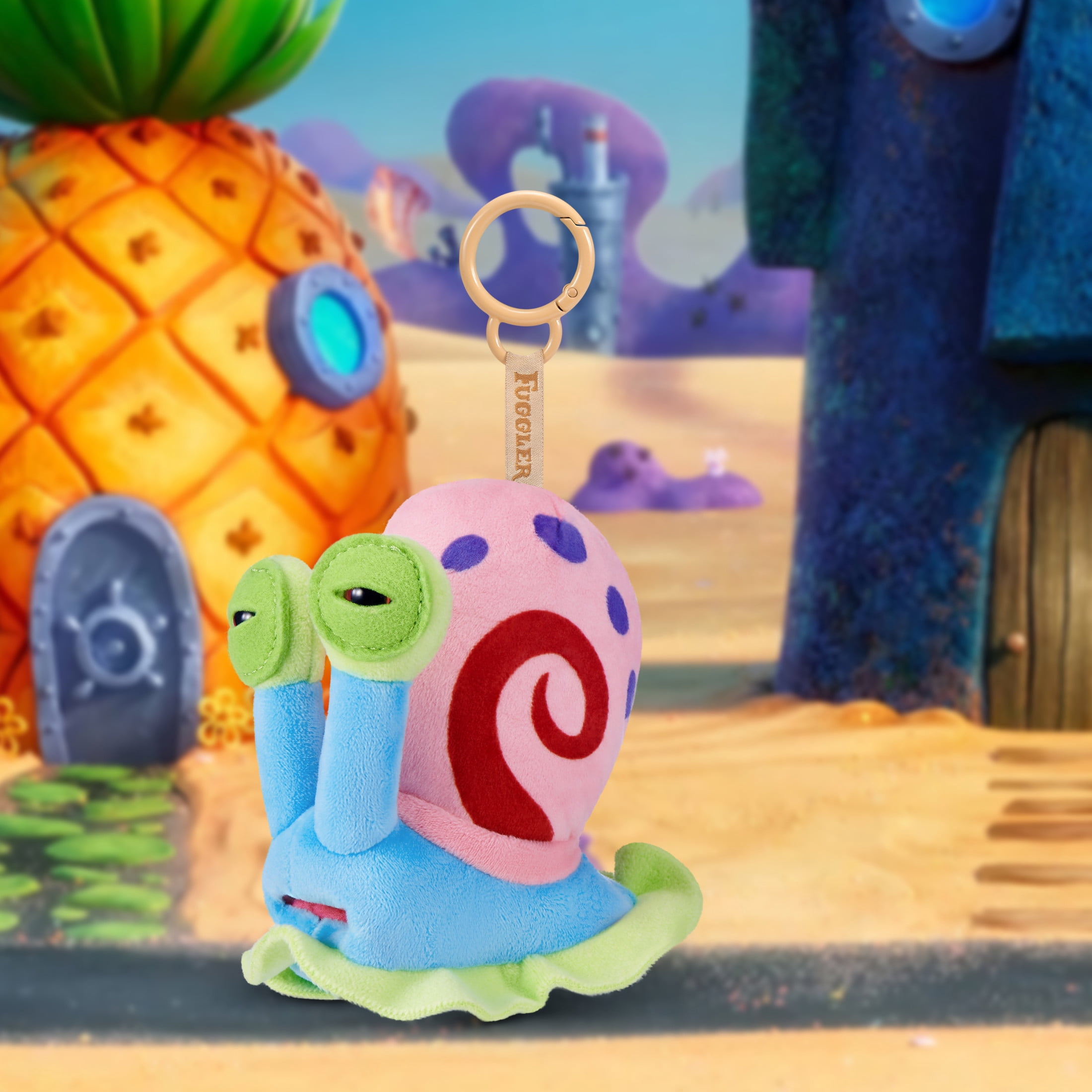 Fuggler SpongeBob Key Rings 5 inch (Gary The Snail), Funny Ugly Monster Plush Keychain by ZURU