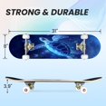 thumbnail image 2 of 31"x8" Glowing Turtle Swimming Butterflies Starry Complete Skateboards for Beginners, Double Kick 7 Ply Maple Deck Skateboard with Wheels, Gifts for Kids Teens, 2 of 8