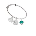 thumbnail image 2 of Delight Jewelry Teal Faceted Glass Spinner Silvertone Let Things Go Tree Charm Bangle Bracelet, 2 of 4