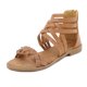 thumbnail image 2 of Nuevas sandalias con cremallera y correa cruzada Sandalias planas tejidas de color sólido para mujer Wmkox8yii  nm1342, 2 of 9