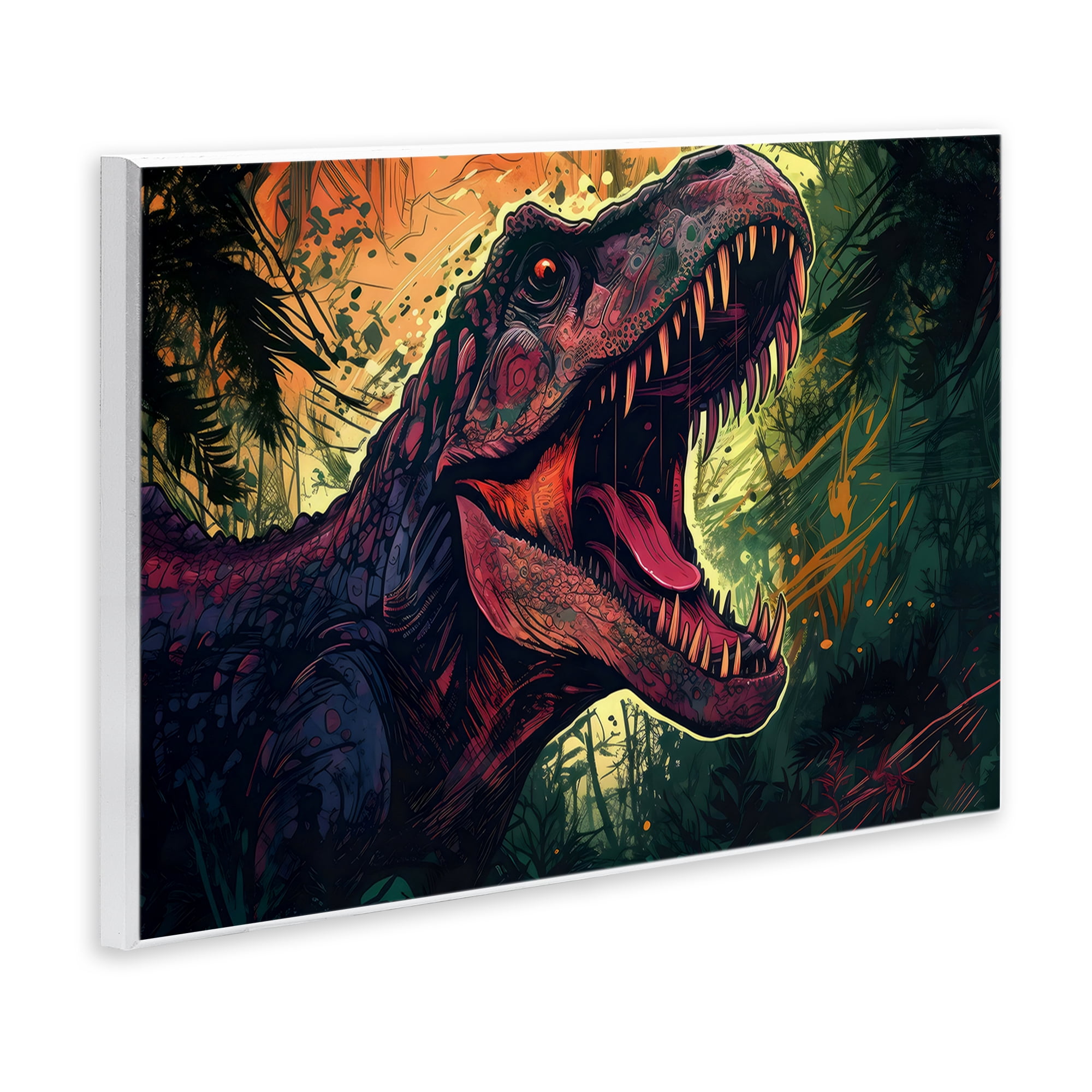Stupell Industries Dark Roaring T-Rex Wall Plaque Art, design by Creative Studio