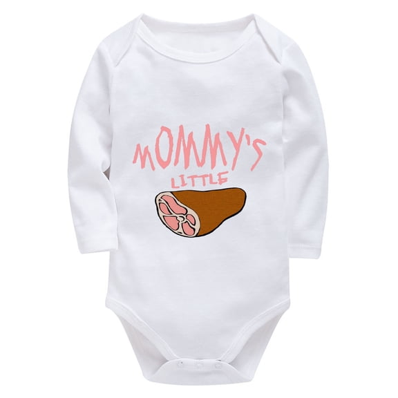 Mommy's Little Sausage Newborn First Outfit Hospital Boy Long Sleeve Girl Infant Outfits White Funny Onsies3-6 Months