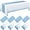 Blue and White, variant on BlinkLLX 8 Pack White and Gold Disposable Plastic Tablecloths and Satin Table Runner Set, 54 x 108 Inch Tablecloth, 12 x 108 Inch Table Runners for Wedding First Communion Baby Shower Graduation