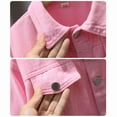 thumbnail image 6 of Atogsazn Childrens Girls Denim Jacket Kids Casual Button Down Long Sleeve Coat Lightweight Tops Clothing Hot Pink 3-4 Years Fashion, 6 of 9