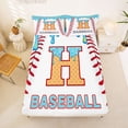 thumbnail image 2 of jejeloiu Letter H Print Bed Sheets,White Blue Red King Sheets For Girls Women 4-Piece, 2 of 6