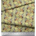 thumbnail image 2 of Soimoi Poly Georgette Fabric Leaves,Floral & Squirrel Animal Decor Fabric Printed Yard 42 Inch Wide, 2 of 3