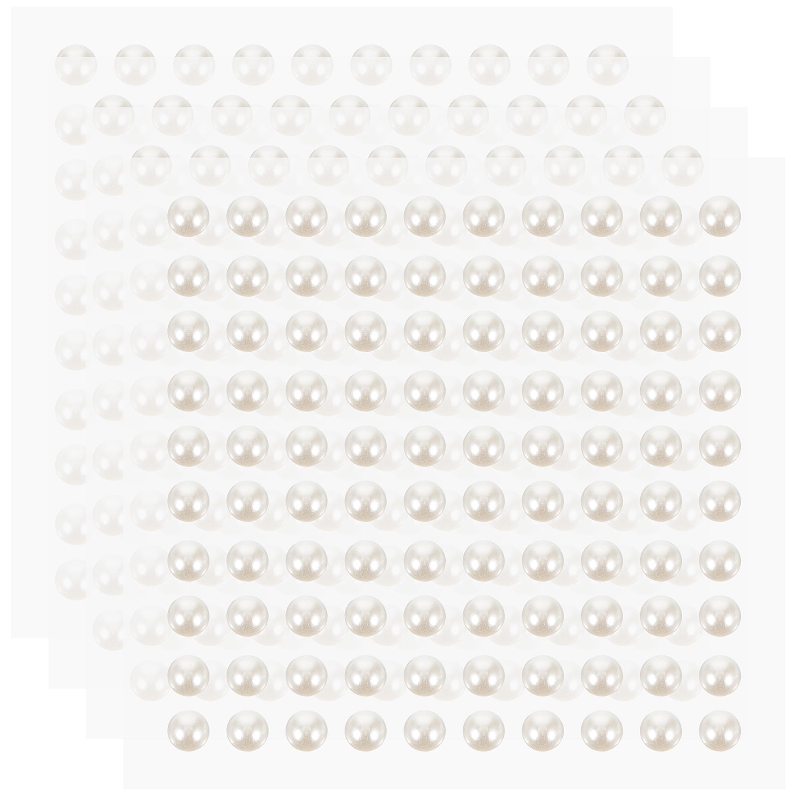 HOMEMAXS 4 Sheets of Adhesive Pearl Stickers Face Pearl Diy Stickers Decorative Pearl Stickers