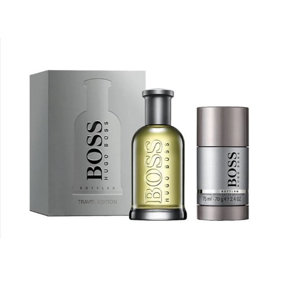 Hugo Boss Bottled 3.3 oz EDT Spray Mens Cologne  2.4 deo Travel Edition Set NIB