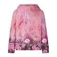 thumbnail image 6 of Mercatoo Girls Vintag Hoodi, Kids Flor Print Long Sleeve Hooded Sweatshirt Casual Stylish Fall Winter Outfit Tops, 6 of 7