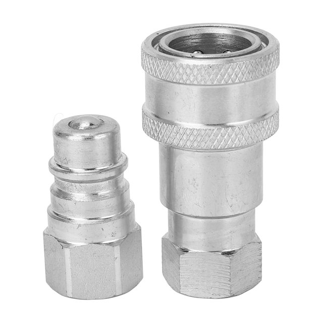 Hydraulic Quick Connect Fittings, Universal Compatibility 24 GPM Maximum Rate Hydraulic Quick Coupler Rugged for Construction