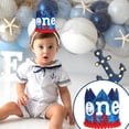 thumbnail image 5 of 1st Birthday Hat - Glitter Crown, Nautical Theme First Birthday Decoration Sapphire Blue, One Year Old Party Supplies Favors Photo Booth Props, 5 of 7