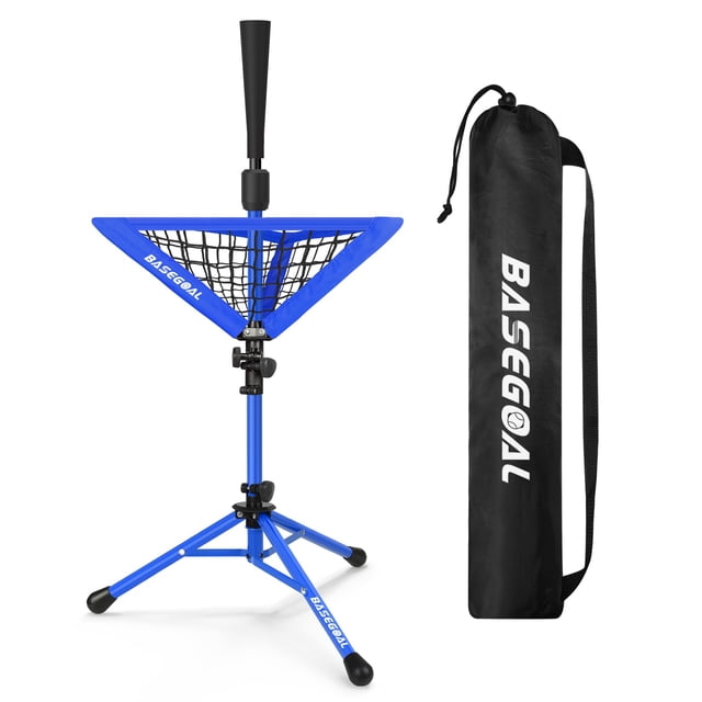 BaseGoal Tee de Bateo Portátil con Trípode y Caddy para Pelotas