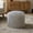 Grey, variant on WHIFEA 20" Fluffy Faux Fur Ottoman, Round Pouf Footrest, Mooncake Foot Stool, Paran Accent Pouf For Modern Interior Design, Fluffy Furry Vanity Chair, Soft Seat Reading Chair, White