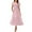 Pink, variant on WTOBBY Women's Fashion Casual Maxi Dress Square Neck Bell Sleeves Ruffles Design with Pockets, Elegant and Practical for Everyday,Light pink M