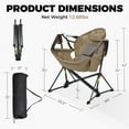 thumbnail image 3 of Ainfox Portable Hammock Camping Chairs with Pockets, Cup Holder, Headrest Cushion Pillow, Rocking, Fodable, Brown, 3 of 9