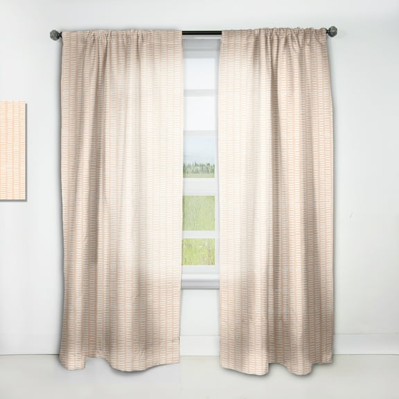 Designart 'Abstract Retro Lines Pattern' Mid-Century Modern Curtain Panel