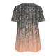 thumbnail image 5 of Tops de Ajuste Suelto para las Mujeres Imprimir Plisado Patchwork Cuello en V Manga Corta, Blusa de Moda para el Hogar Y Diario, 5 of 5