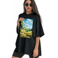 thumbnail image 3 of Plus Size Shirt for Women Oversized Black Tops for Women Short Sleeves Shirt for Women Sunny Day T Shirt Crewneck Shirt for Women M, 3 of 5