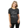 thumbnail image 2 of What She Tackles She Conquers Women's Fashion Relaxed T-Shirt Tee Charcoal Grey Large, 2 of 3