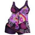thumbnail image 3 of EYIIYE Maillot de Bain pour Femme Grande Taille Imprimé, Plissé, Été, 3 of 3
