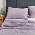 thumbnail image 5 of Kasentex  3-Piece Stone Washed Quilt Set Soft Cotton Reversible Bedspread Coverlet Set Purple King, 5 of 5