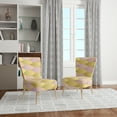 thumbnail image 3 of Designart "Golden Geometrical Fish Scale" Upholstered Mid-Century Accent Chair - Arm Chair, 3 of 5