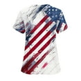 thumbnail image 4 of 4Th of July Scrub Tops,Cadancy Plus Size Summer Nurse Uniforms for Women 3X-4X,Mexico Vacation Clothes 2025 Blouses Cotton,Red White and Blue Shirts Sexy V Neck,De Mujer Para My Orders S, 4 of 5