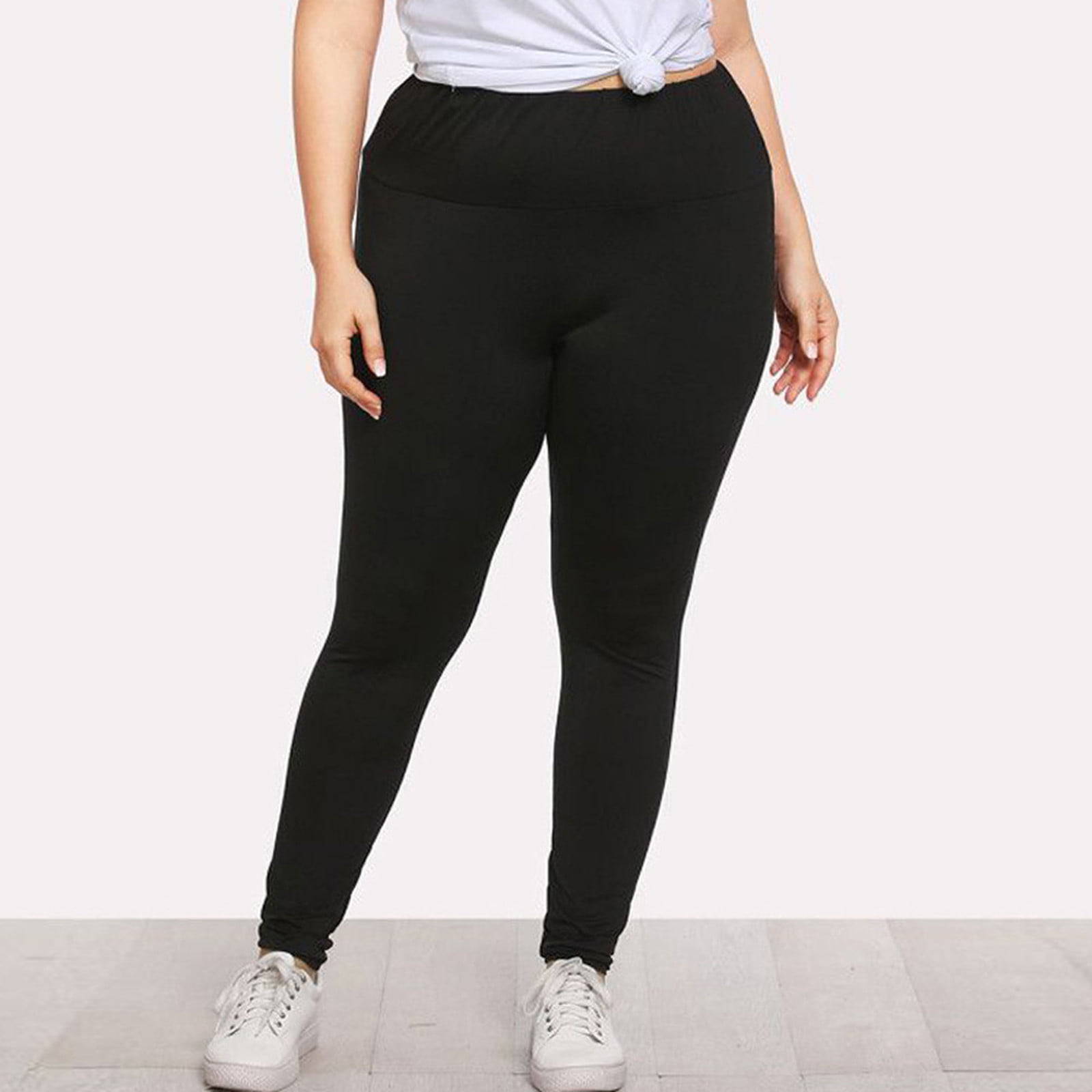 Lovskoo 2024 Plus Size Yoga Pants Womens Trousers Sport Hole Casual Leggings  Black 