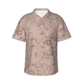 thumbnail image 1 of Balery Rose Gold Marble Texture Camisas hawaianas de manga corta para hombre, camisas playeras de corte holgado, camisas de vacaciones con botones,XX-Large, 1 of 7