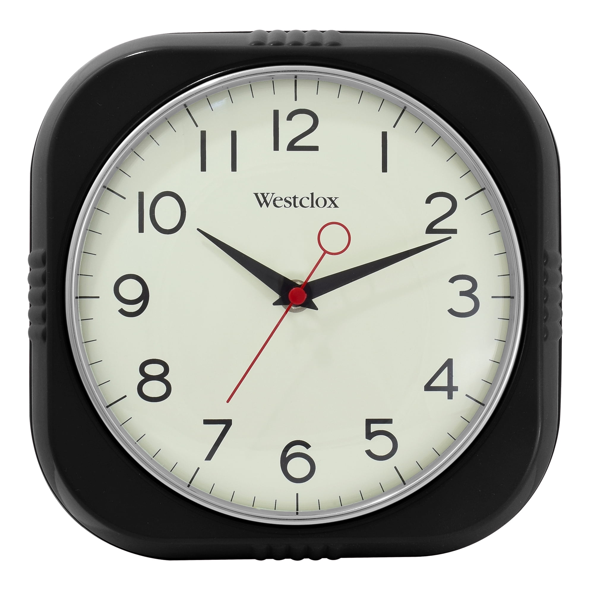 Westclox 1950 's Retro Analog QA Wall Clock, 9 . 5 inches, Black Model 32042 BK photo Westclox 1950 's Retro Analog QA Wall Clock, 9 . 5 inches, Black Model 32042 BK featured image