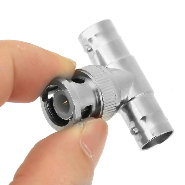 2pc T Shape BNC Adapter Male to Dual Female T BNC Connector Adapter Splitter High Scanning Frequency Video Isolation
