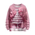 thumbnail image 2 of LOVZFMLL Cardigan pour Femmes Col Rond Imprimé de Noël Manches Longues Tricot, 2 of 7