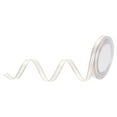 thumbnail image 1 of Cinta de satén ancha con borde dorado de tela de grosgrain para embalaje de regalos, ramo de bodas, blanca, 3/8 pulgada x 25 yardas, 1 of 7
