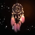 thumbnail image 1 of Atrapasueños de luna con luz LED, atrapasueños de cristal con forma de árbol de la vida para dormitorio, decoración de pared con plumas, color rosa, 1 of 5