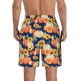thumbnail image 3 of KLL fall Pumpkin Daisy Men's Casual Summer Beach Shorts Hawaiian Shorts with Pockets-Small, 3 of 5