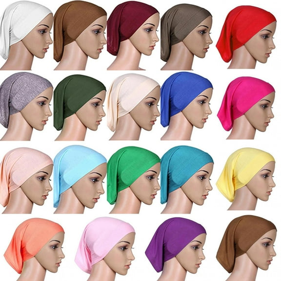 Limei 1 Pack Slip-On Pre-Tied Head Scarves Women Headwear Turban Beanie Caps Head Wrap Headscarf for Women Girls