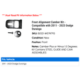 thumbnail image 2 of Front Alignment Camber Kit - Compatible with 2011 - 2023 Dodge Durango 2012 2013 2014 2015 2016 2017 2018 2019 2020 2021 2022, 2 of 2