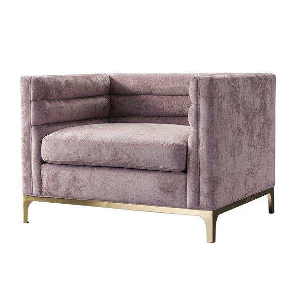 Acanva Luxury Modern Tufted Velvet Down Filled Large Living Room Chair Armchair Pinkish Purple Rose Gold Com Acanva Luxury Modern Tufted Velvet Down, Down Filled Armchair