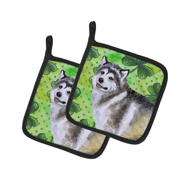 Carolines Treasures BB9812PTHD Alaskan Malamute St Patricks Paire de Porte-Casseroles