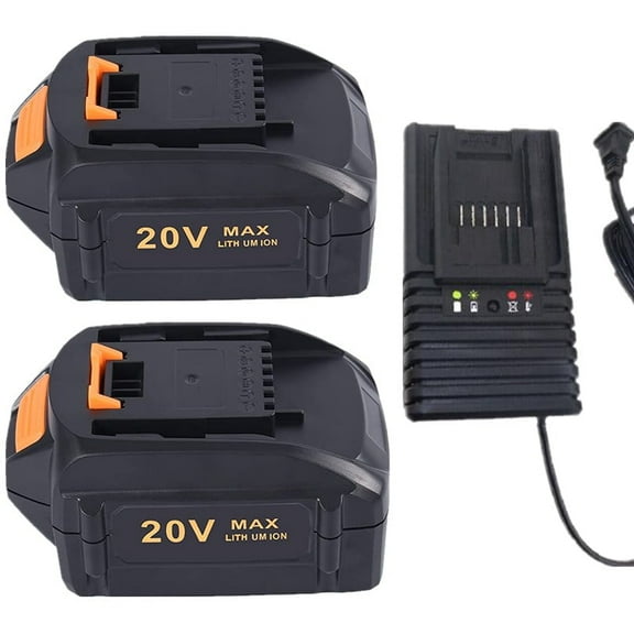 2PACK 20V 6.0Ah Lithium Battery for Worx 20V Battery and Charger Kit Compatible with All Worx Batteries WA3520 WA3525 WA3575 WG151s WG251s WG540s WG545s WG890 WG89