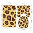 thumbnail image 3 of Yellow and Brown Of Leopard Print Bathroom Rugs Sets 3 Piece,Toilet Cover Set,Absorbent Non Slip Bathroom Mats Sets with U-Shaped Contour Rug Toilet Rug Set, 3 of 5