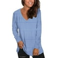 thumbnail image 4 of Ailaofu Spring Summer Tops for Women Trendy V Neck Long Sleeve Shirts 2026 Basic T Shirts Loose Tee Clothes Casual Outfits, 4 of 7