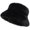 Black, variant on Women's Fuzzy Wide Brim Faux  Bucket Hat Winter Warmer Fisherman Cap
