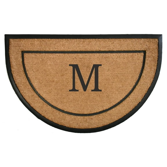 The General Half-Circle Monogram Doormat , 24" x 36", Letter M