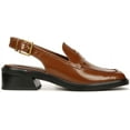 thumbnail image 2 of Franco Sarto Womens Giada Slingback Loafer Heel Tobacco Brown Gloss 7M, 2 of 5