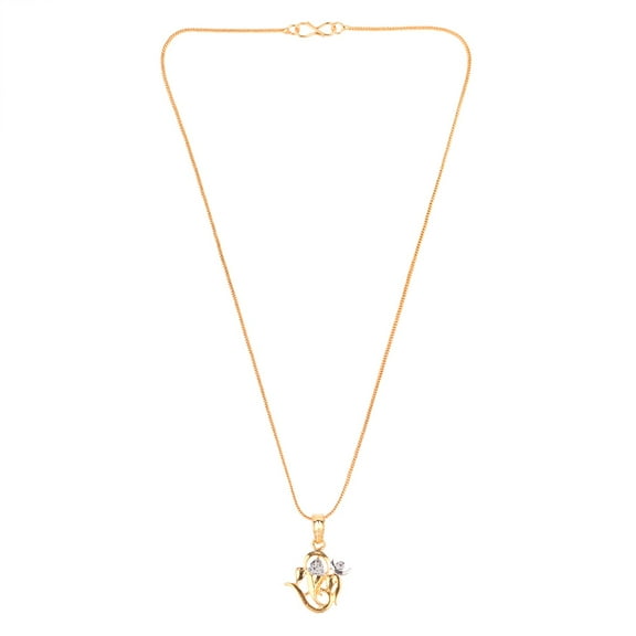 Efulgenz OM AUM Ohm Ganesh Pendant Chain Necklace India Spiritual Good Luck CZ Jewelry Gift for Men Women
