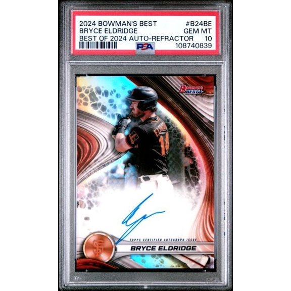 Graded 2024 Topps Bowman's Best Bryce Eldridge #B24BE Best of 2024 Refractor Auto Rookie RC Baseball Card PSA 10 Gem Mint
