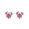 Disney Minnie Mouse Sterling Silver Pink Opal Stud Earrings