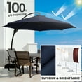 thumbnail image 5 of JEAREY 11FT Curvy Cantilever Patio Umbrellas Large Outdoor Heavy Duty Offset Hanging Umbrella with Base for Swimming Pool, Garden, Porch, Deck, Lawn, Backyard and Market, 5 of 9
