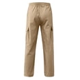 thumbnail image 5 of CUZIBR Kids Cargo Pants With Multiple Pockets Comfortable Casual Trousers For Boys Elastic Drawstring Waist Loose Straight Leg Trousers Lightweight Bottoms For School Outdoor,Khaki,13-14 Years, 5 of 5